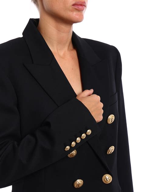 blazer donna burberry nero bottoni dorati